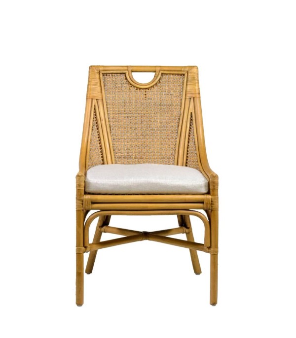 SILLA BISTRO RATTAN CON COJÍN