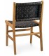 SILLA TEKA NATURAL PIEL NEGRA