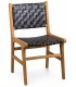 SILLA TEKA NATURAL PIEL NEGRA
