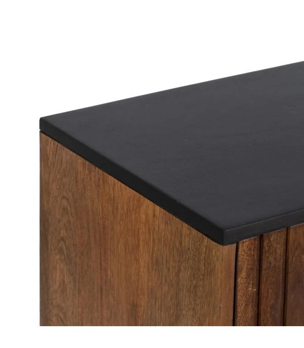 APARADOR MARRÓN NEGRO MADERA HIERRO