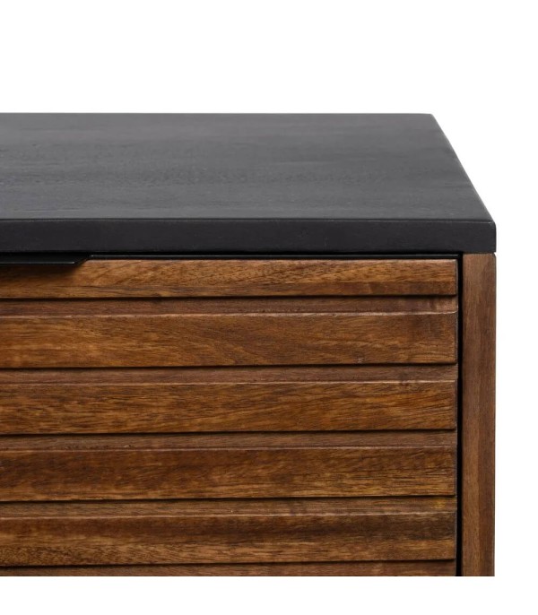 APARADOR MARRÓN NEGRO MADERA HIERRO