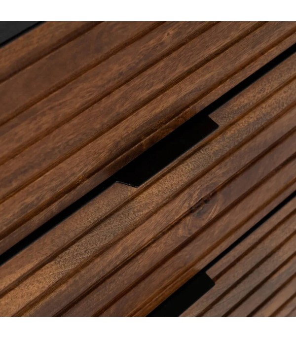 APARADOR MARRÓN NEGRO MADERA HIERRO