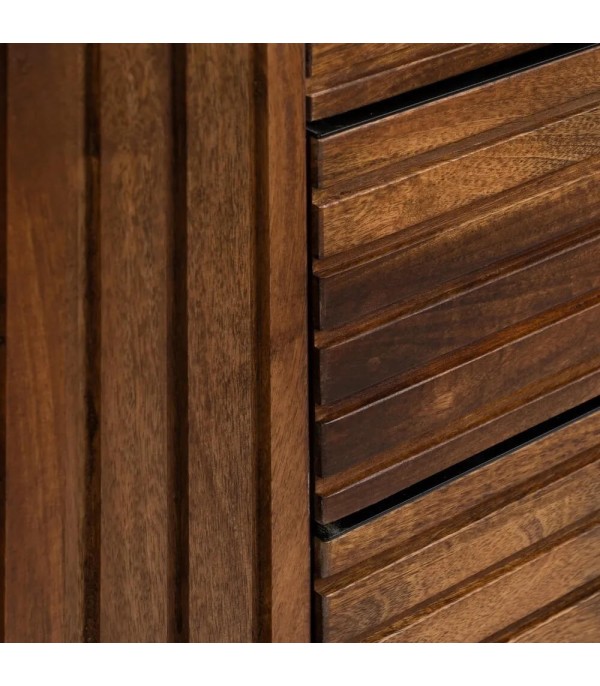 APARADOR MARRÓN NEGRO MADERA HIERRO