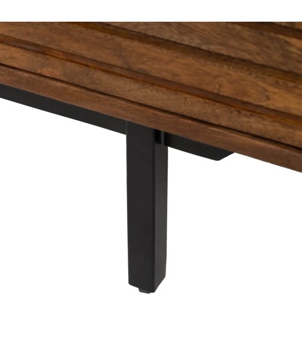 APARADOR MARRÓN NEGRO MADERA HIERRO