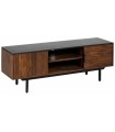 MUEBLE TV MARRÓN NEGRO MADERA HIERRO