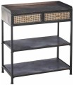 MUEBLE RECIBIDOR NEGRO MARRÓN METAL