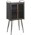 VITRINA NEGRO ORO METAL CRISTAL BRICK