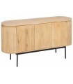 APARADOR NATURAL NEGRO MADERA HIERRO 140 X 40 X 75 CM