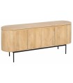 APARADOR NATURAL NEGRO MADERA HIERRO 170 X 40 X 75 CM