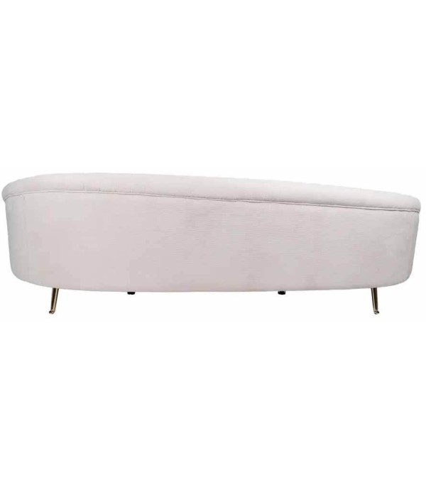 SOFÁ 3 PLAZAS CREMA TEJIDO METAL