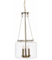 LÁMPARA TECHO ORO METAL CRISTAL 35 X 35 X 72 CM