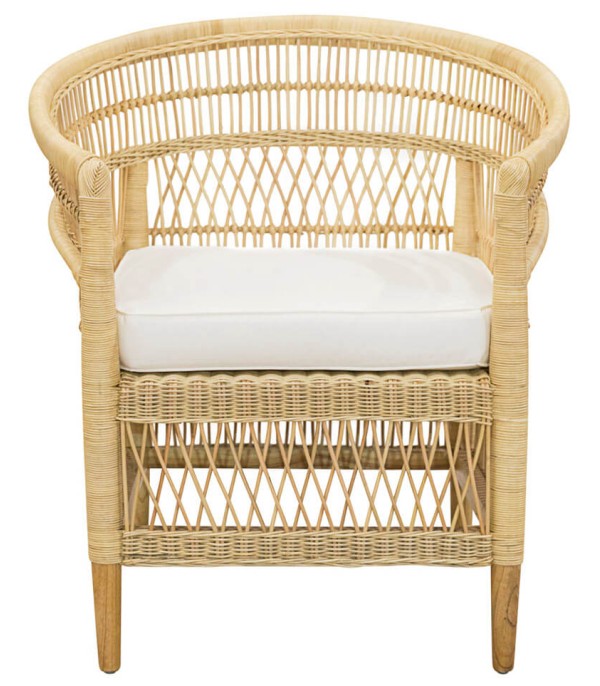 SILLÓN RATTAN NATURAL CON COJÍN CAMPELLO