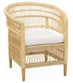 SILLÓN RATTAN NATURAL CON COJÍN CAMPELLO 68 x 62 x 84 CM