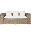 SOFA RATÁN 174X88X69 CON COJINES ALGODÓN NATURAL