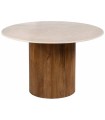 MESA COMEDOR NATURAL CREMA MÁRMOL MADERA