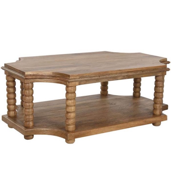 MESA CENTRO MANGO TORNEADA NATURAL