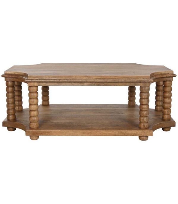 MESA CENTRO MANGO TORNEADA NATURAL