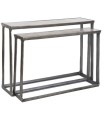 CONSOLA SET 2 MARMOL ALUMINIO PATINADO