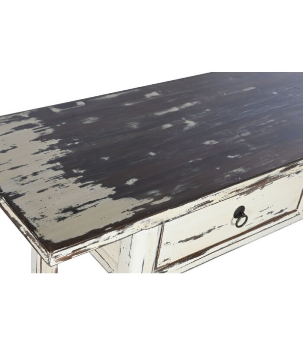 CONSOLA OLMO MACIZO DECAPE BLANCO