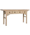CONSOLA OLMO MACIZO 4 CAJONES NATURAL