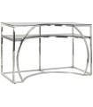 CONSOLA ACERO CRISTAL PLATEADO