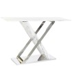 CONSOLA ACERO CRISTAL SIMIL MARMOL
