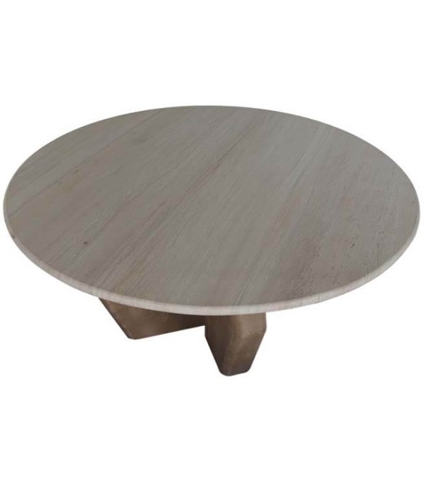 MESA CENTRO MARMOL MADERA BEIGE