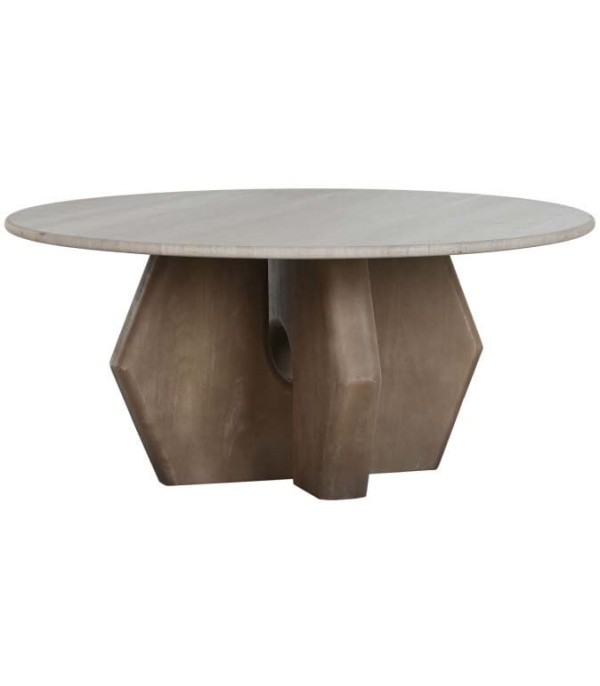 MESA CENTRO MARMOL MADERA BEIGE
