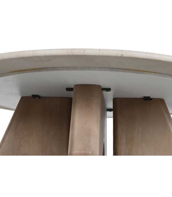 MESA CENTRO MARMOL MADERA BEIGE