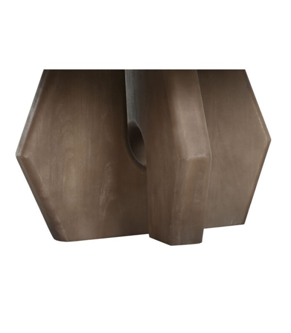 MESA CENTRO MARMOL MADERA BEIGE