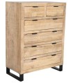 CÓMODA MANGO METAL MARRÓN 90X45X121 CM