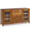 BUFET FLASH 2 CAJONES 2 PUERTAS CRISTAL 2 PUERTAS MADERA