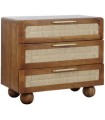 CÓMODA ACACIA RATÁN TRENZADO 90X45X90 CM