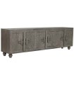 MUEBLE TV MADERA TALLADO GRIS 200X40X61 CM