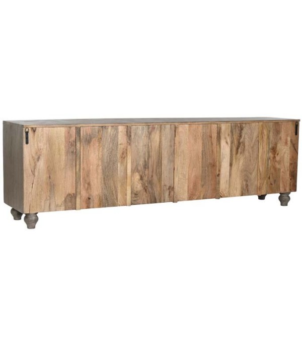 MUEBLE TV MADERA TALLADO GRIS