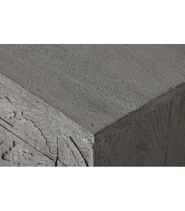 MUEBLE TV MADERA TALLADO GRIS