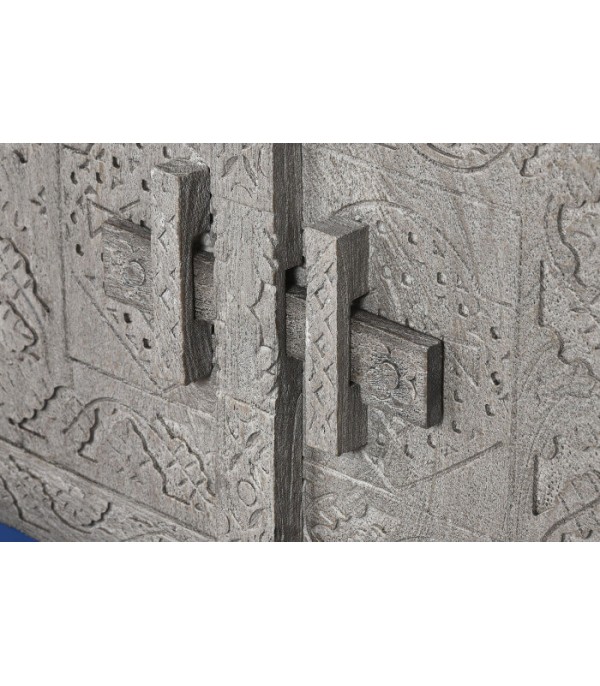 MUEBLE TV MADERA TALLADO GRIS