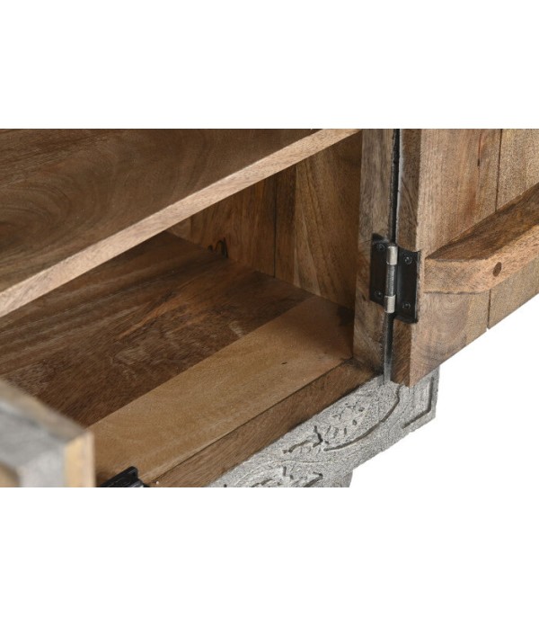 MUEBLE TV MADERA TALLADO GRIS