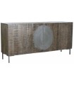 BUFFET MANGO METAL CÍRCULO MARRÓN OSCURO 180X40X80 CM