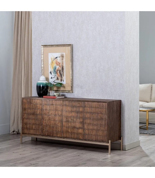 APARADOR MARRÓN MADERA HIERRO