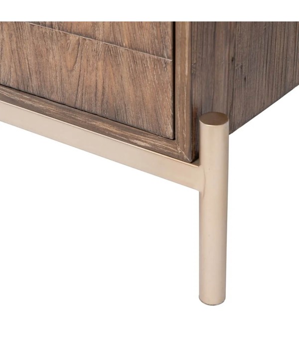APARADOR MARRÓN MADERA HIERRO