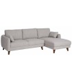 SOFÁ CHAISE LONGUE GRIS TEJIDO MADERA 240 X 155 X 86 CM