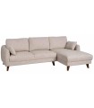 SOFÁ CHAISE LONGUE BEIGE TEJIDO MADERA 240 X 155 X 86 CM