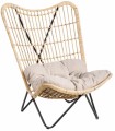 SILLÓN NATURAL NEGRO FIBRA NATURAL 76 X 76 X 87 CM