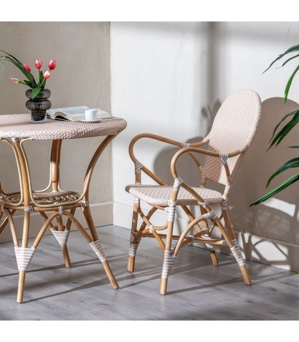 SILLA CON BRAZOS NATURAL BEIGE RATÁN