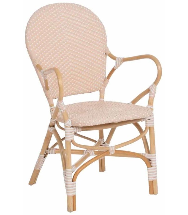 SILLA CON BRAZOS NATURAL BEIGE RATÁN