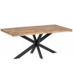 MESA COMEDOR NATURAL NEGRO MADERA HIERRO 180 X 90 X 79 CM