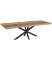 MESA COMEDOR NATURAL NEGRO MADERA HIERRO 240 X 100 X 79 CM