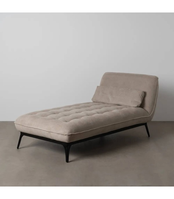 CHAISE LOUNGE TAUPE TEJIDO METAL