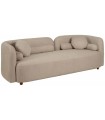 SOFÁ 3 PLAZAS BEIGE TEJIDO MADERA